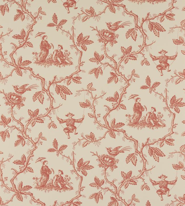 Toile Chinoise Wallpaper by Colefax and Fowler Pink