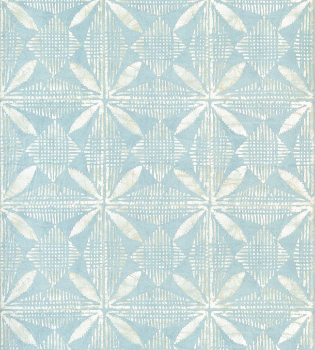Tortuga Batik Wallpaper by Thibaut Light Blue