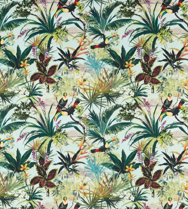 Toucan Fabric by Clarke & Clarke Sky