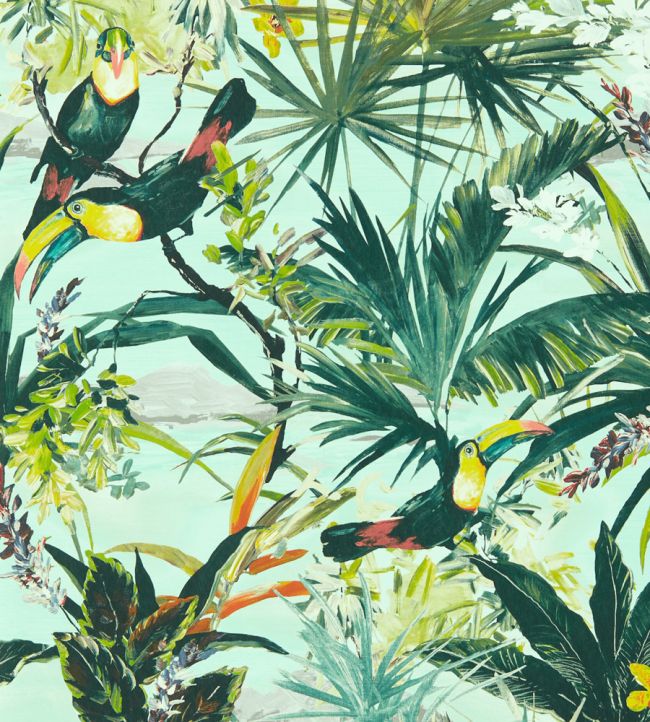 Toucan Wallpaper by Clarke & Clarke Sky