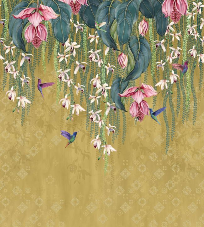 Trailing Orchid Wallpaper by Osborne & Little Metallic Gold