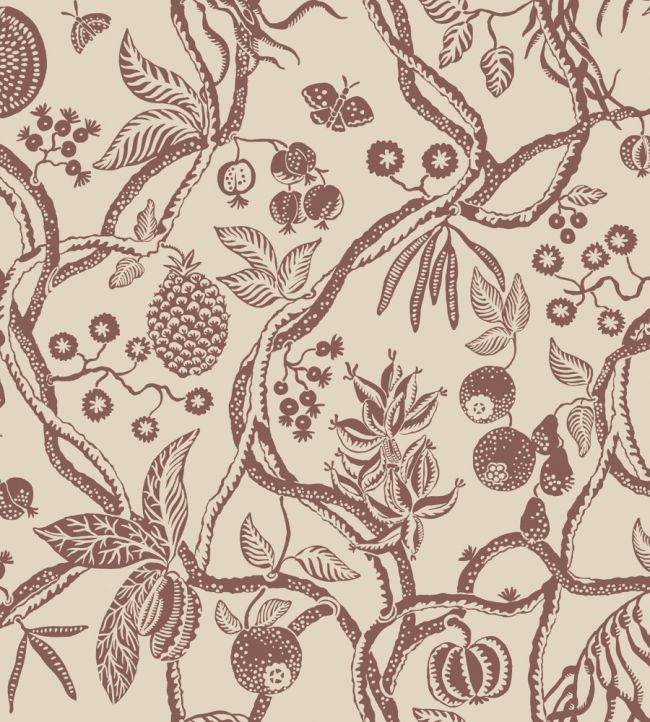 Tree of Life Wallpaper by Sandberg Burgundy