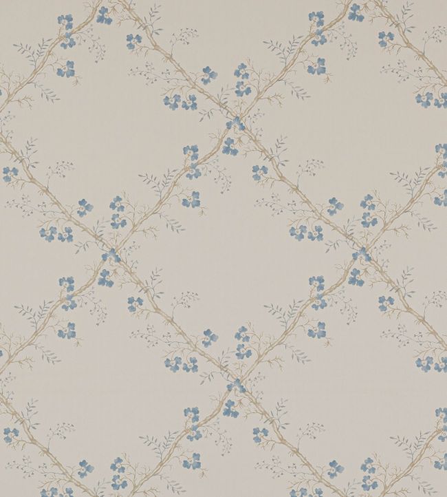 Trefoil Trellis Wallpaper by Colefax and Fowler Blue