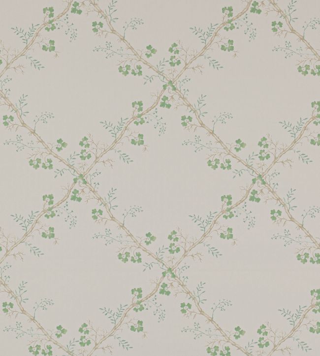 Trefoil Trellis Wallpaper by Colefax and Fowler Celadon