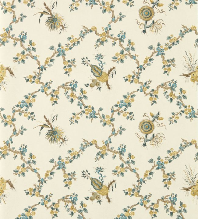 Trelliage Wallpaper by Sanderson Chamomile/Chalk