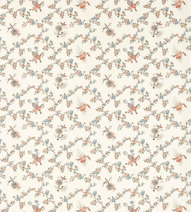 Trelliage Fabric by Sanderson Sandstone/Woad