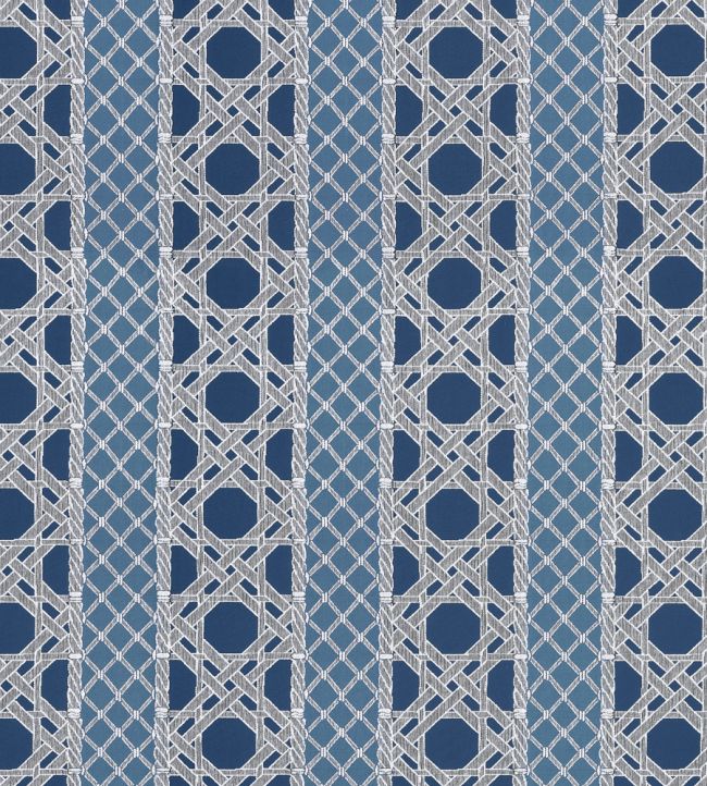 Trelliage Fabric by Thibaut Navy and Cadet