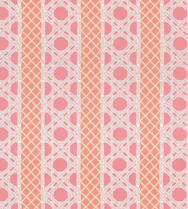 Trelliage Fabric by Thibaut Peony and Coral