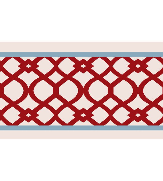 Trellis Border 8cm Wallpaper by Parker & Jules Raspberry