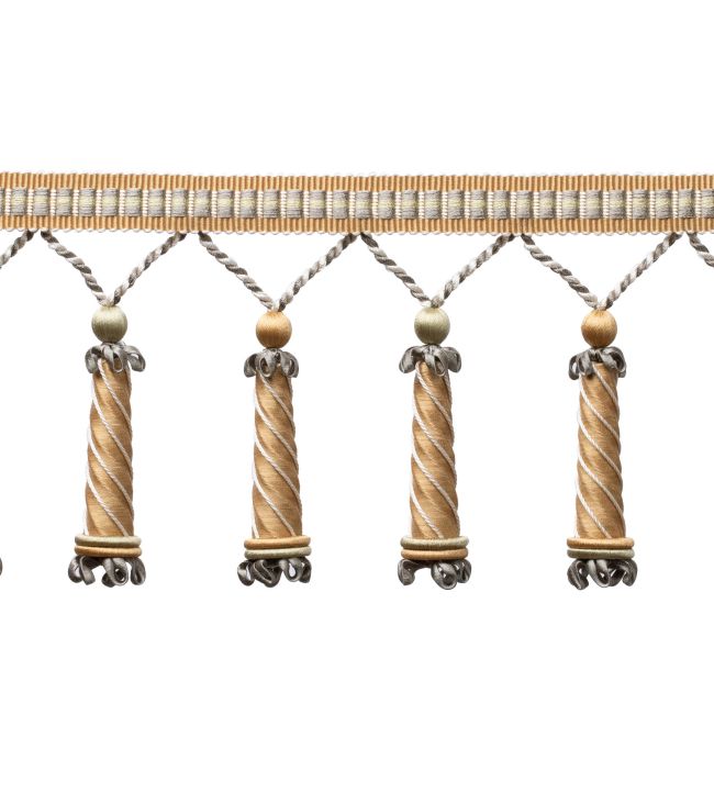 Trianon Carved Beaded Fringe Trimming by Samuel & Sons Citrine
