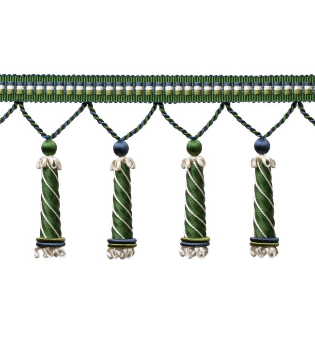 Trianon Carved Beaded Fringe Trimming by Samuel & Sons Emerald