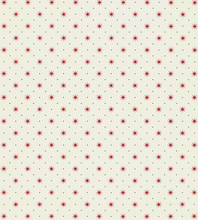Trixie Wallpaper by Scalamandre Red & Black On White
