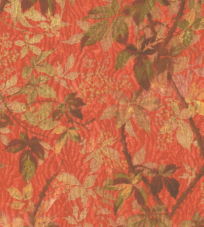 Tropic Wallpaper by Woodchip & Magnolia Coral Red