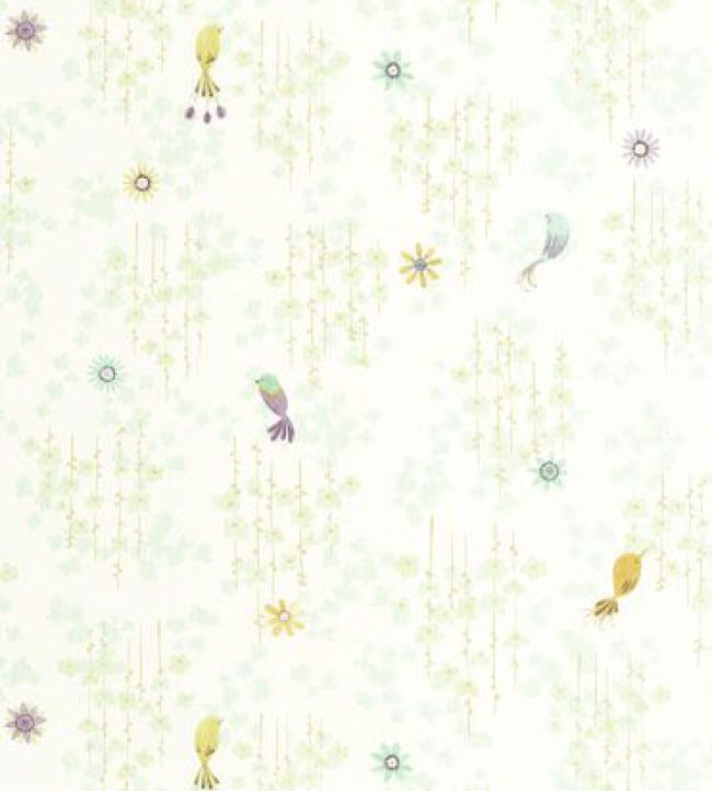 Tropical Birds Wallpaper by Casadeco Vert Amande