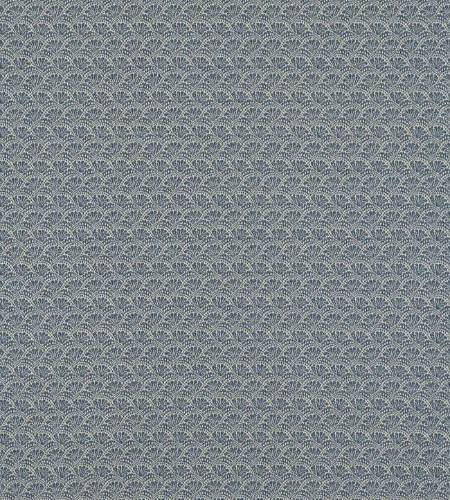 Tudor Damask Fabric by Zoffany Indigo