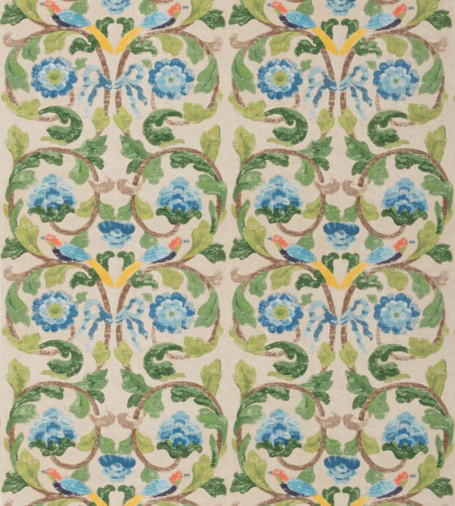 Tudor Rose Fabric by GP & J Baker Blue/Green