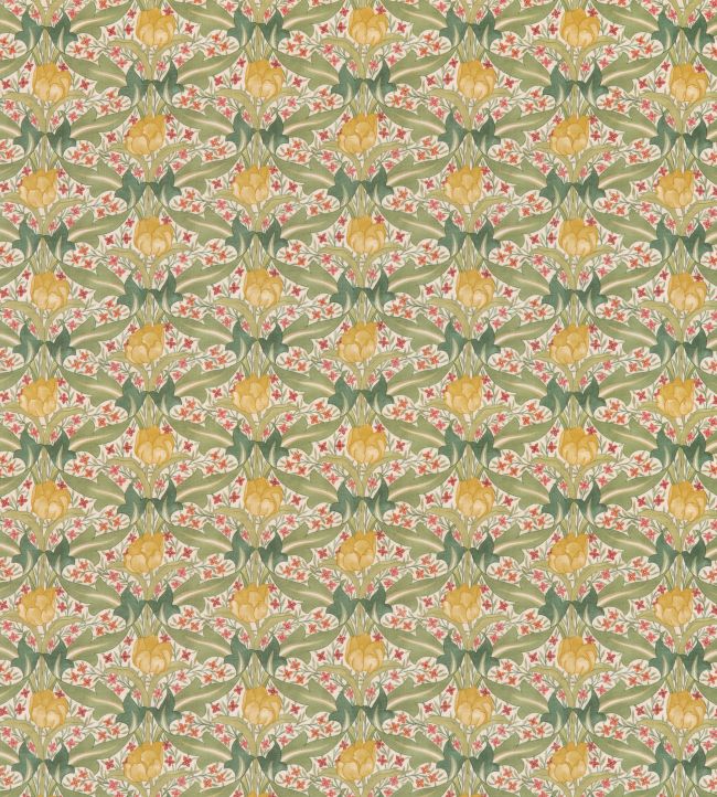 Tulip & Jasmine Fabric by GP & J Baker Red/Green