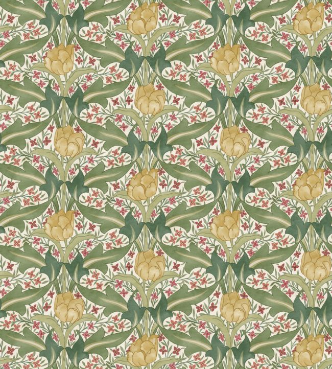 Tulip & Jasmine Wallpaper by GP & J Baker Red/Green
