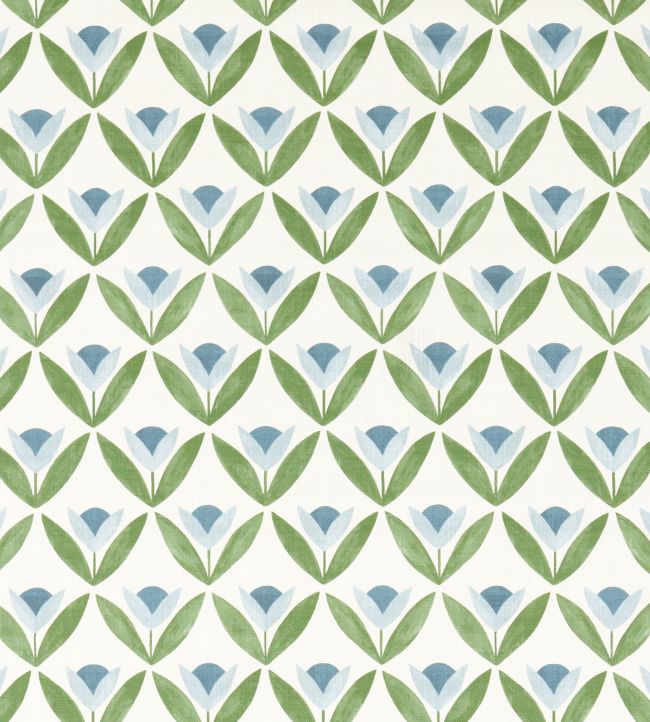 Tulip Trellis Print Fabric by Scion Coast Blue