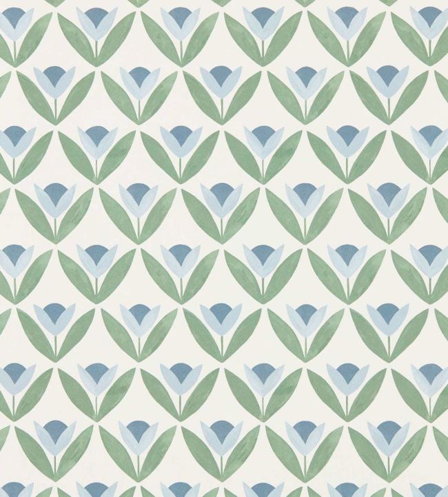 Tulip Trellis Wallpaper by Scion Coast Blue