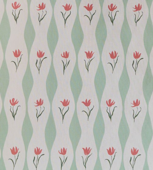 Tulip Wave Fabric by Sophie Harpley Pistachio