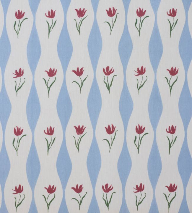 Tulip Wave Fabric by Sophie Harpley Sky