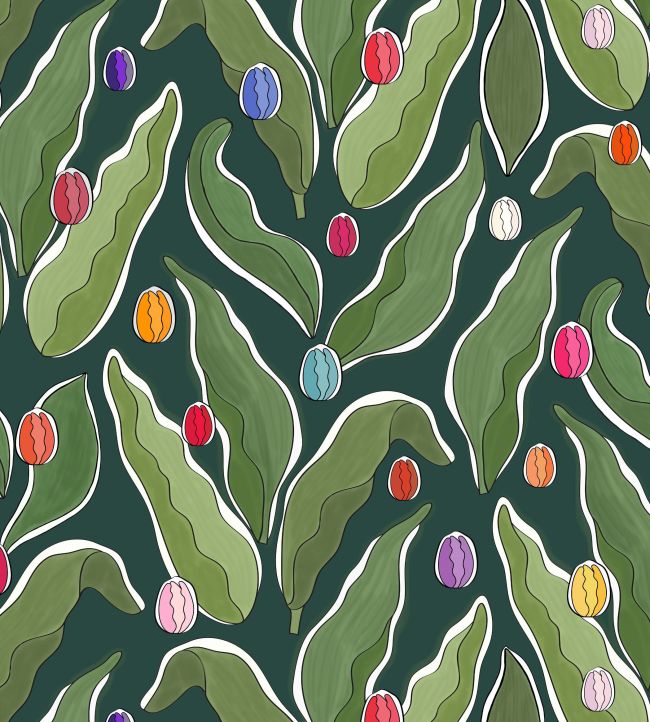 Tulips Festival Wallpaper by Ottoline Green