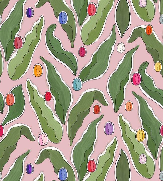Tulips Festival Wallpaper by Ottoline Pink