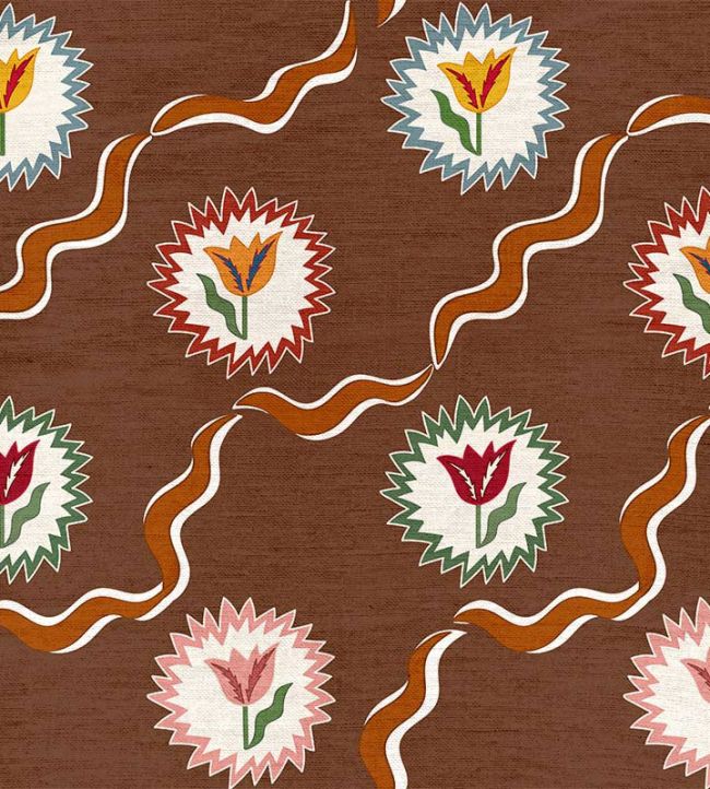 Tulips of Belgravia Linen Fabric by Ottoline Brown