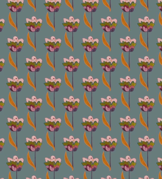 Tulips Wallpaper by Ottoline Blue