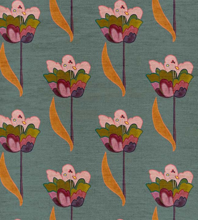 Tulips Fabric by Ottoline Sea Blue