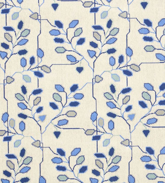 Tumble Weed Epingle Fabric by Schumacher Delft Blue