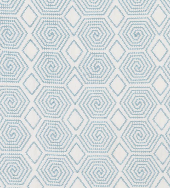 Turkish Maze Fabric by Vanderhurd Aqua/Cream