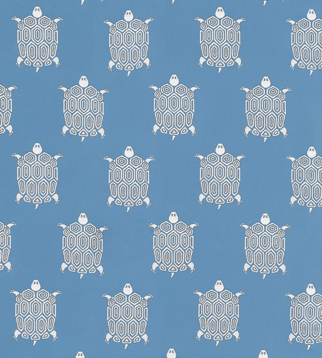 Turtle Bay Fabric by Thibaut Island Blue