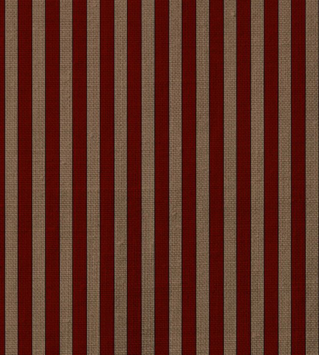 Tuscan Stripes Fabric by Ottoline Mocha and Red