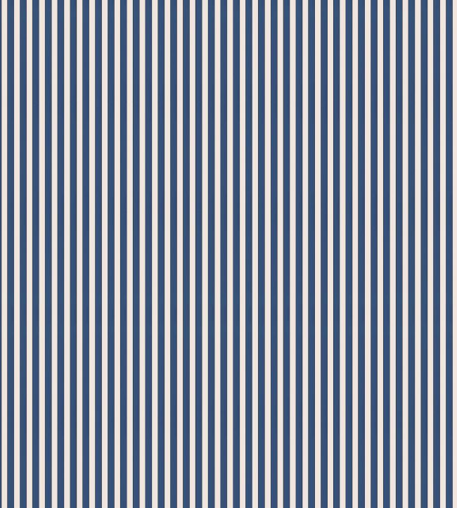 Tuscan Stripes Wallpaper by Ottoline Navy Blue and Oatmeal