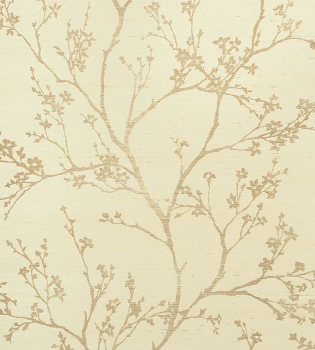 Twiggy Sisal Wallpaper by Schumacher Gold On Ivory