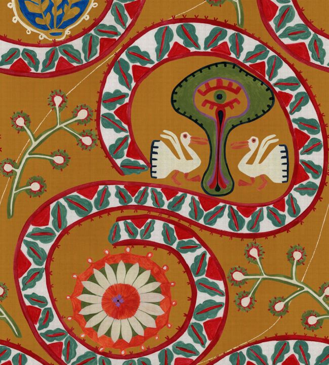 Two Storks Wallpaper by MINDTHEGAP Ochre
