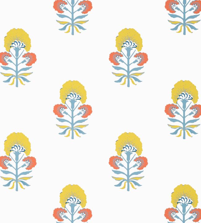 Tybee Bud Wallpaper by Thibaut Coral and Yellow