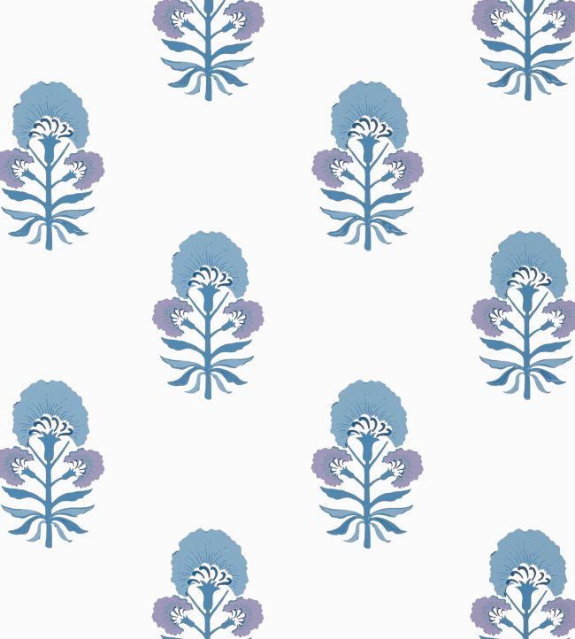 Tybee Bud Wallpaper by Thibaut Lavender and Blue