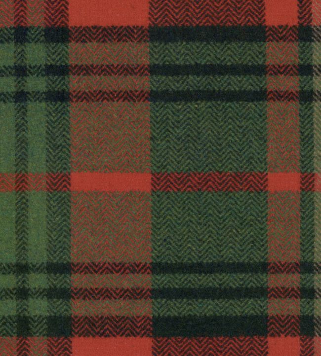 Tyrolean Plaid Fabric by MINDTHEGAP Black/Red/Green