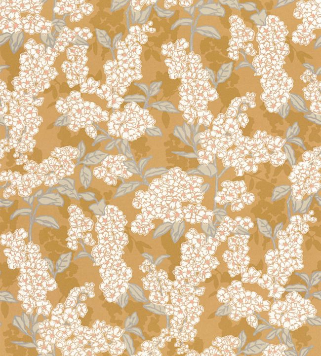 Ume Wallpaper by Casadeco Jaune Curry
