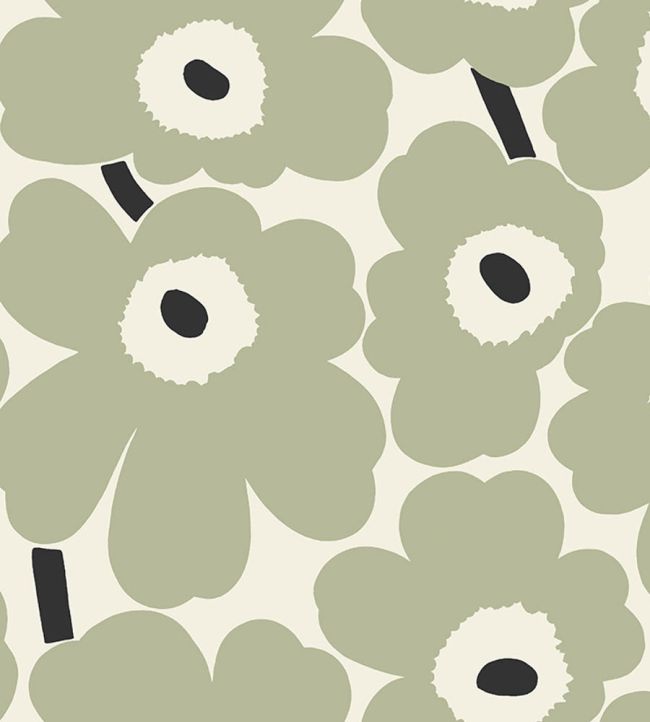 Unikko Wallpaper by Marimekko Green