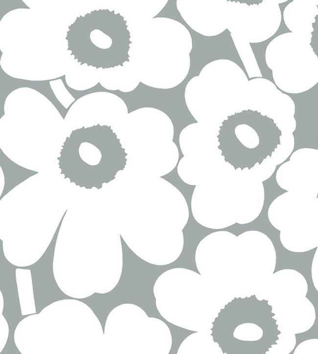 Unikko Metallic Wallpaper by Marimekko Silver