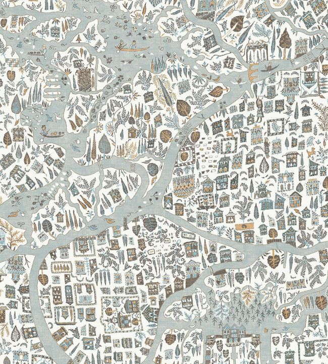 Utopia Fabric by Lewis & Wood Aqua Vita