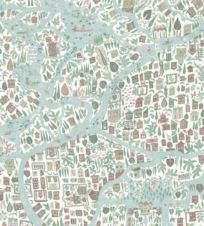 Utopia Wallpaper by Lewis & Wood Pistachio Rose