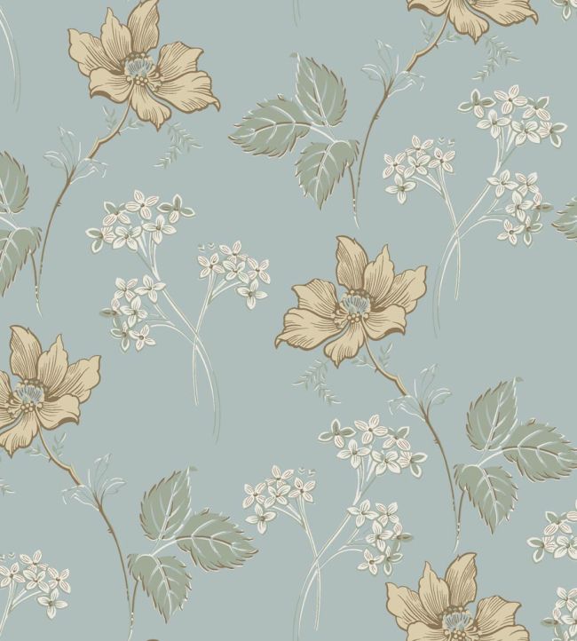 Valborg Wallpaper by Borastapeter Blue