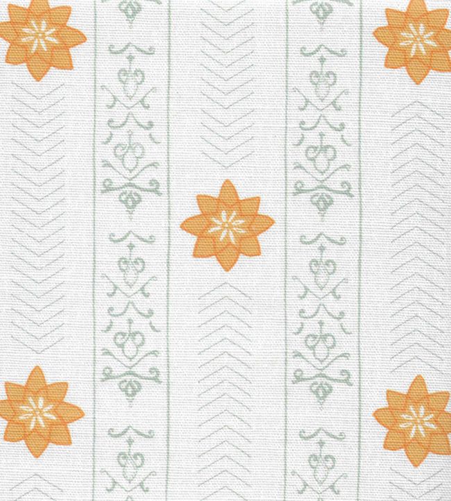 Valencia Fabric by Kate Medlicott Duck Egg & Ochre