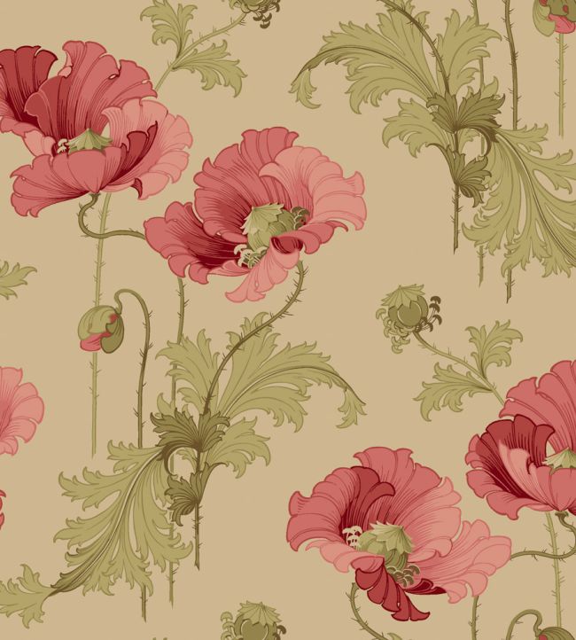 Vallmo Wallpaper by Borastapeter Red