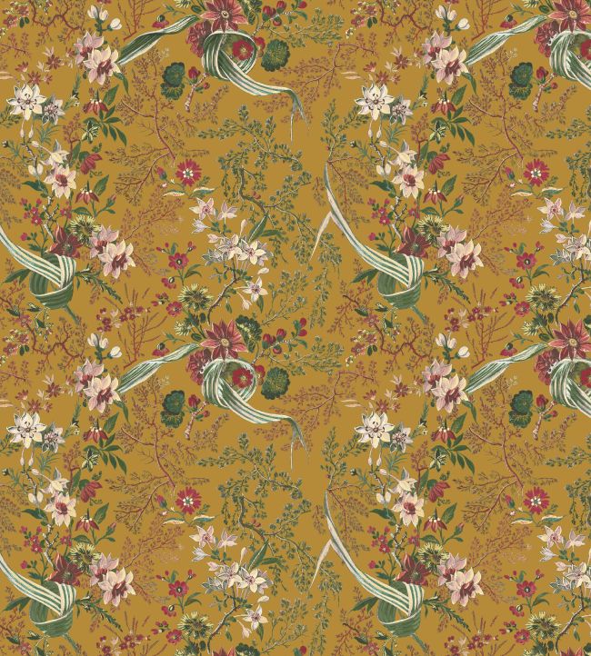 V&A Floris Fabric by Arley House Gold